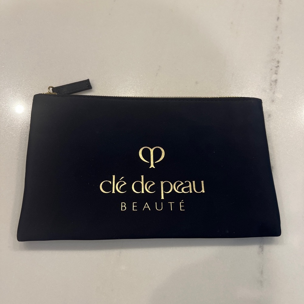 Navy Cle De Peau Makeup Bag